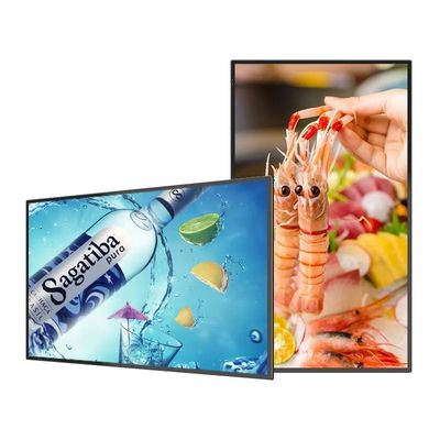 50 इंच वॉल माउंट एलसीडी विज्ञापन डिस्प्ले 4K रिज़ॉल्यूशन अल्ट्रा संकीर्ण किनारा