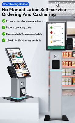 21.5 Inch Touch Screen Self-Service Kiosk with NFC Payment and Customizable OS for Restaurants and Retail