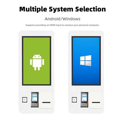 32 Inch LCD Display Wall Mount Self Ordering Kiosk with 3-Year Warranty for Fast Food and Retail