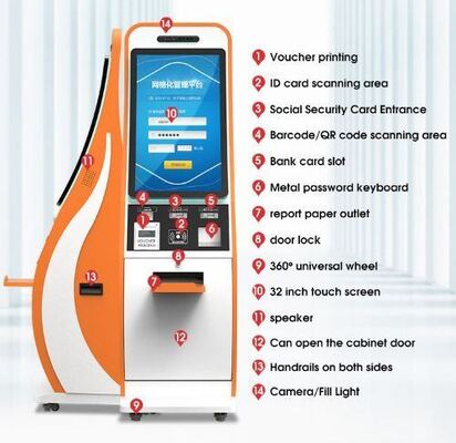 21.5/32 Inch Touch Monitor Self Checkin Kiosk with Android/Windows OS and WiFi/Ethernet/Bluetooth/3G/4G Connectivity